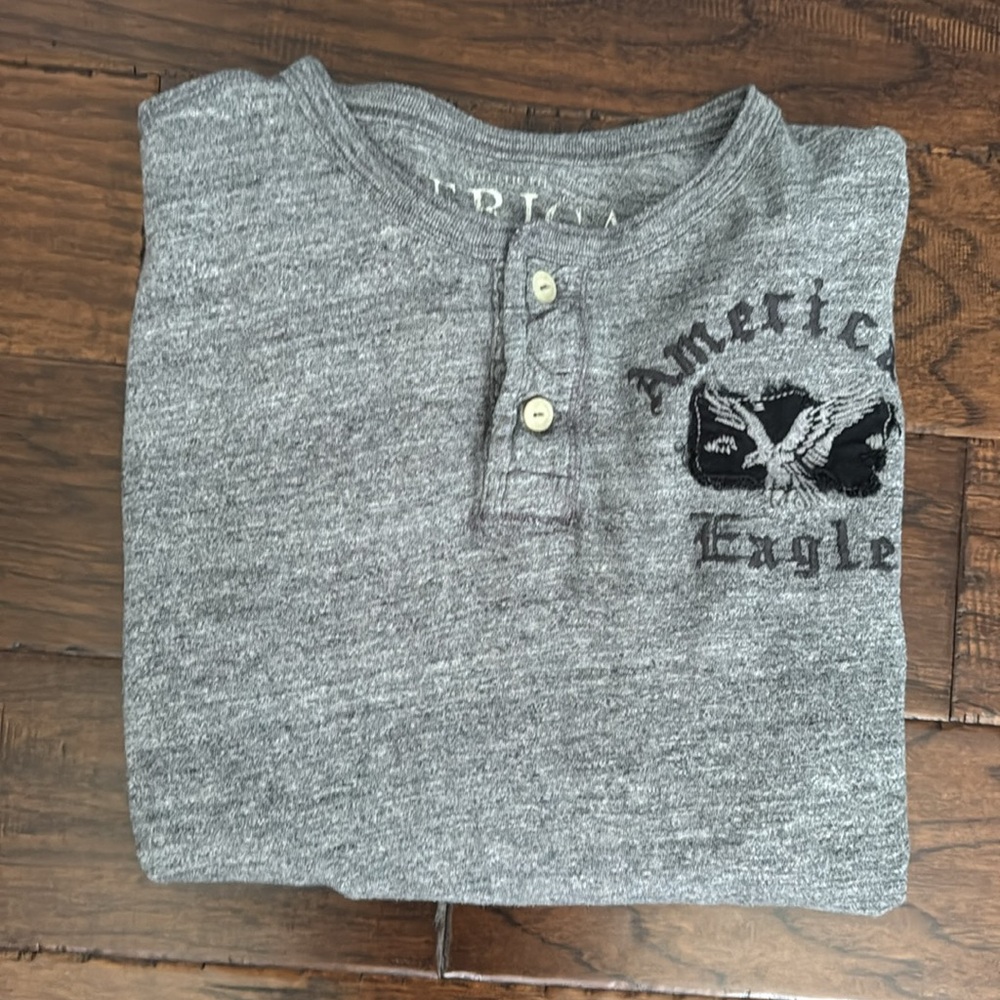 American Eagle Outfitters Gray Henley